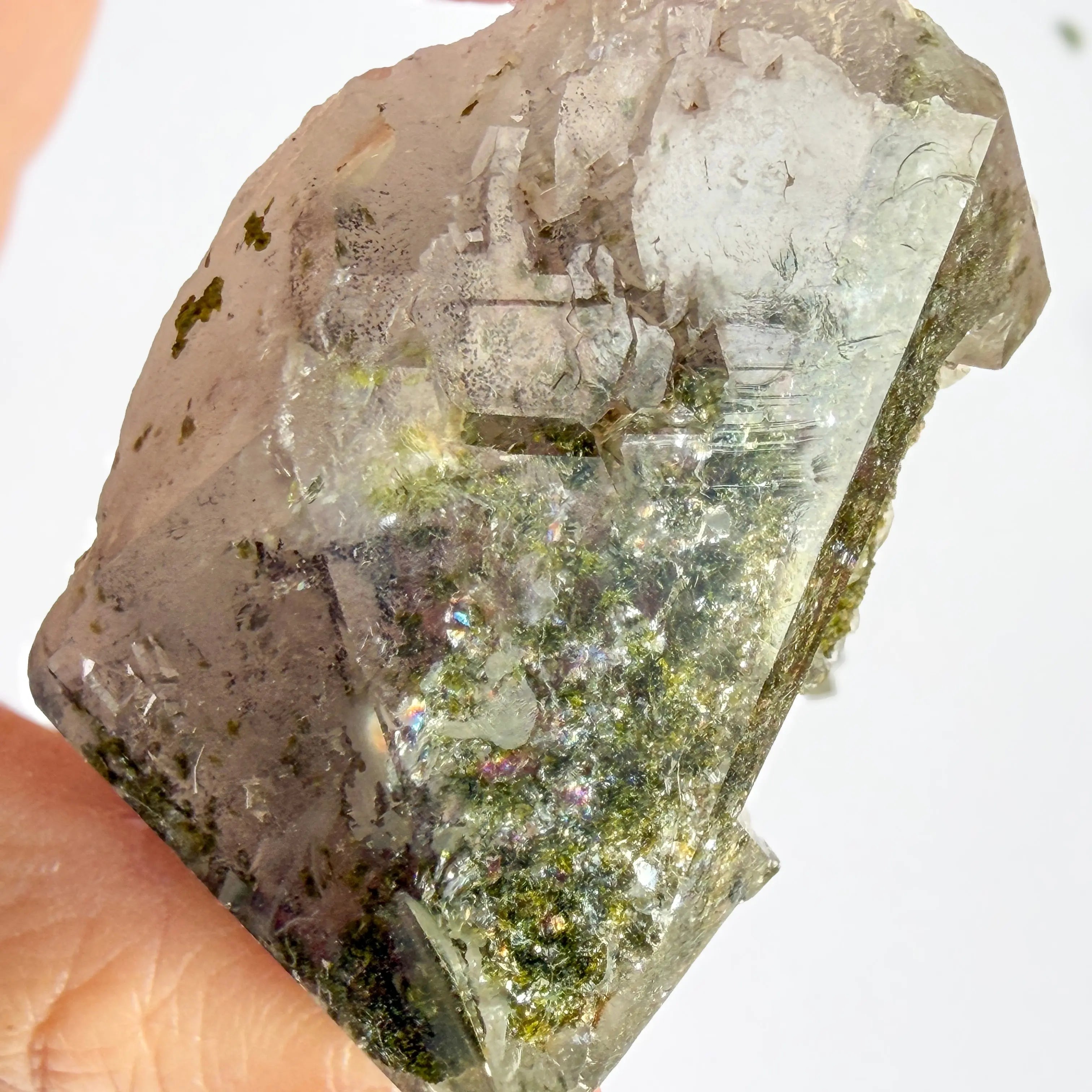 Garden Amethyst - Epidote Gemstone, Hematite Inclusion view 3